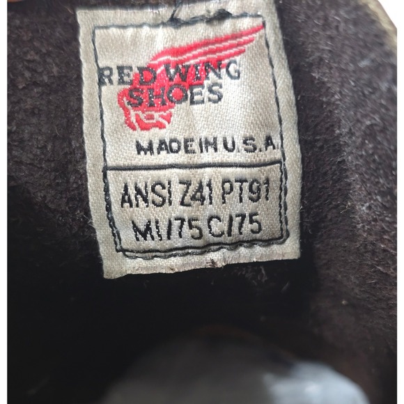 Red‎ Wing Shoes Brown Leather Ankle Boots ANSI Z41 PT91 Steel Toe Work main image 7